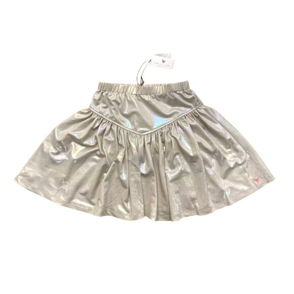 Pink Chicken Girls Alexis Lamé Skirt in Pearlized Metallic